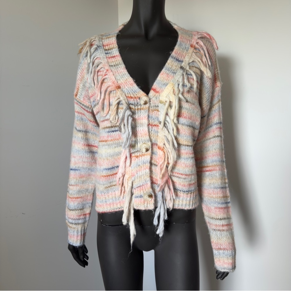 148. NWT Dreamers Multicolor Fringe Knit Sweater